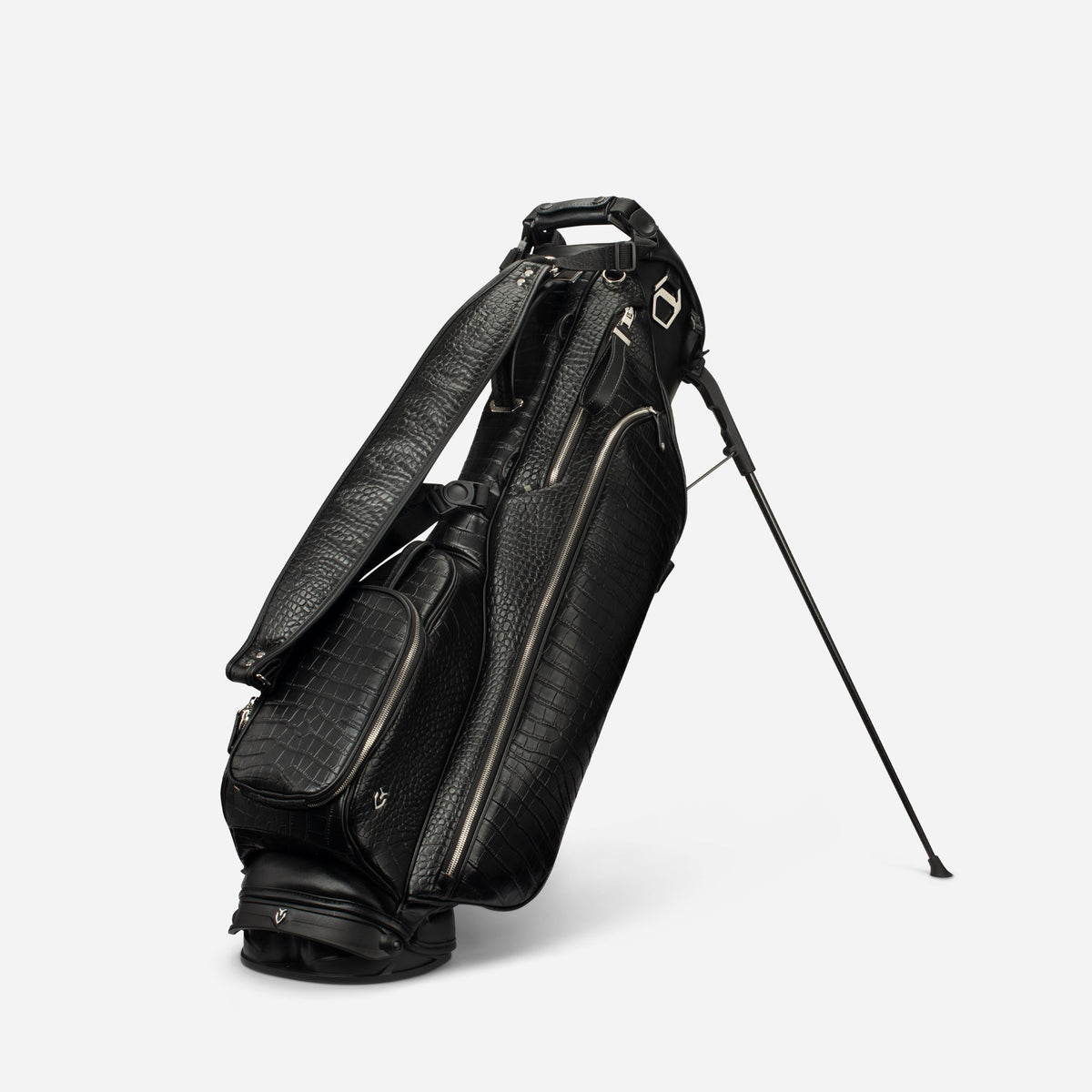 Sunday IV Leather Stand - Croc Black Leather