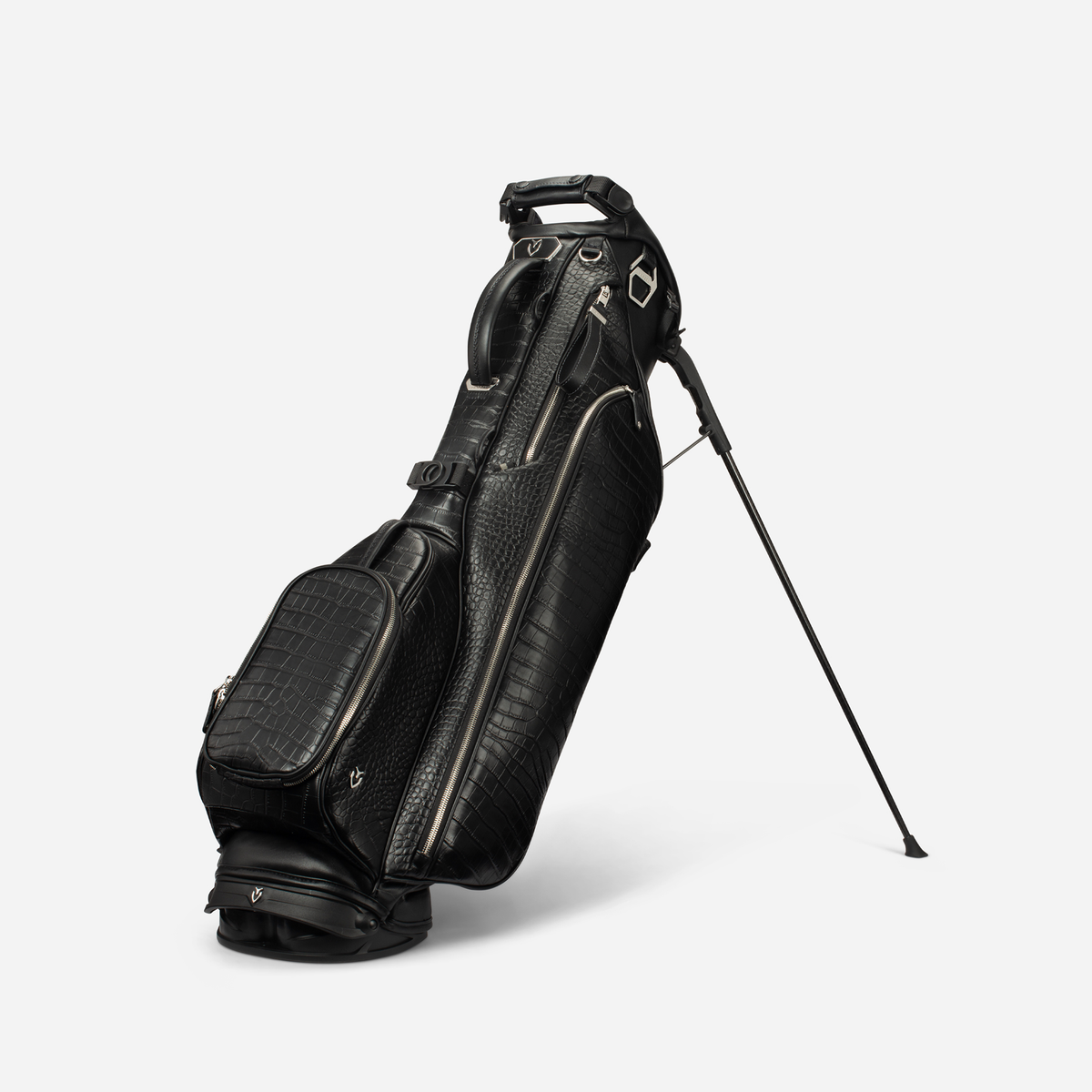 Sunday IV Leather Stand - Croc Black Leather